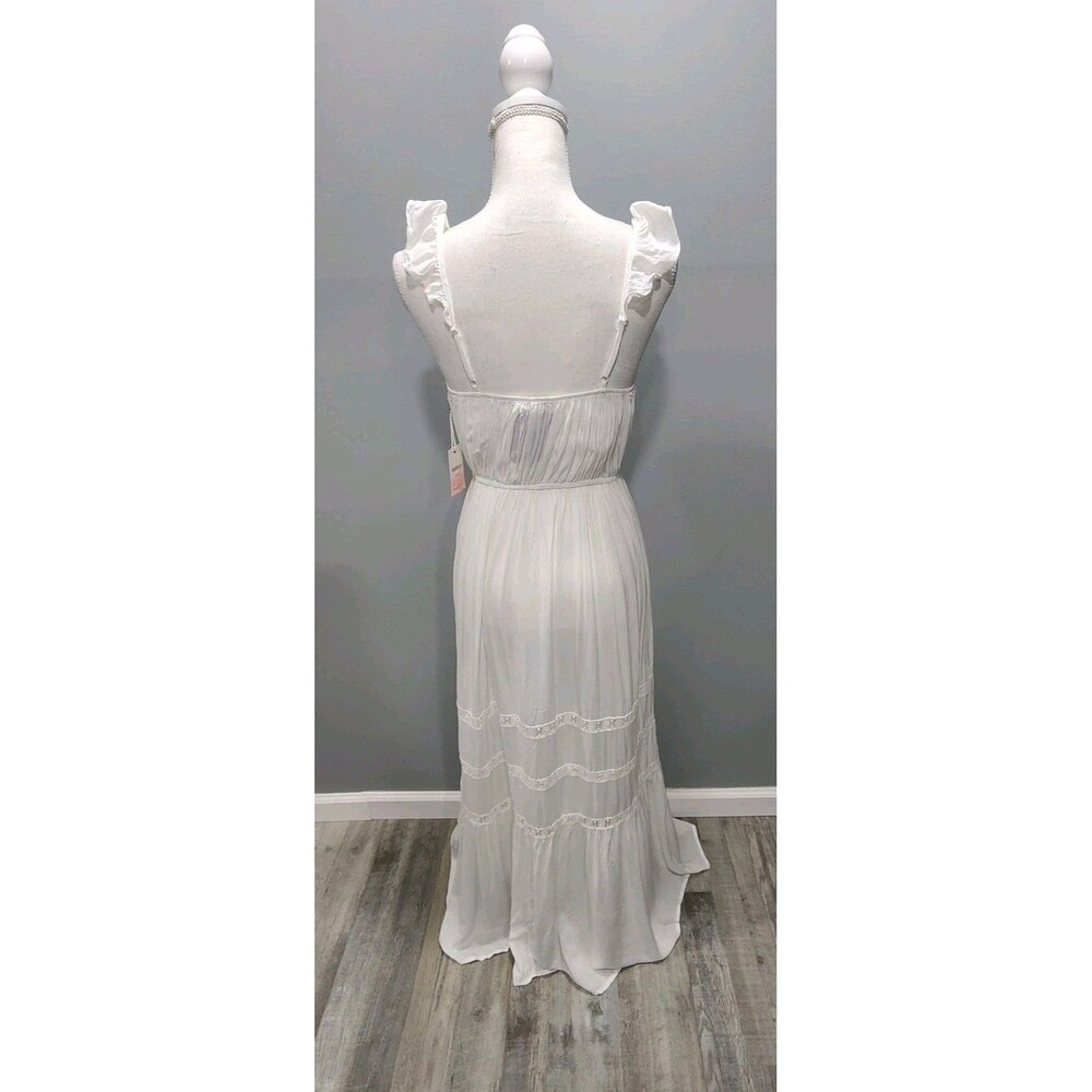 Forever 21 Women's White Solid Woven Maxi Beach Dress Sizes Small - Picture 3 of 6